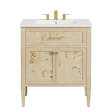 Onyx 30" Wood Bathroom Vanity in White Burl