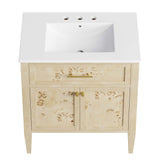 Onyx 30" Wood Bathroom Vanity in White Burl