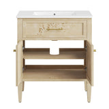 Onyx 30" Wood Bathroom Vanity in White Burl