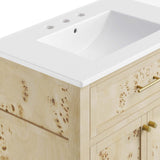 Onyx 30" Wood Bathroom Vanity in White Burl