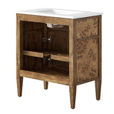 Onyx 30" Wood Bathroom Vanity in White Brown