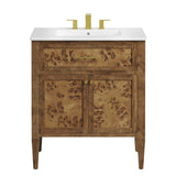 Onyx 30" Wood Bathroom Vanity in White Brown