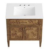 Onyx 30" Wood Bathroom Vanity in White Brown
