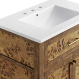 Onyx 30" Wood Bathroom Vanity in White Brown