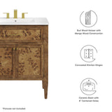 Onyx 30" Wood Bathroom Vanity in White Brown