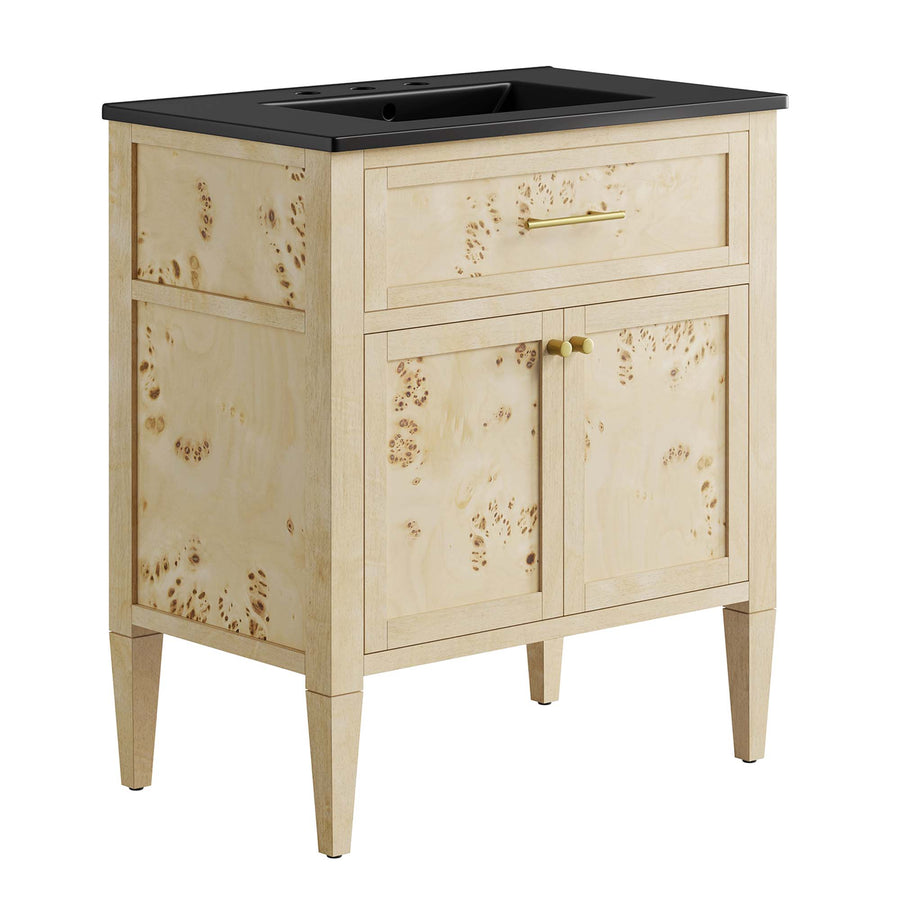 Onyx 30" Wood Bathroom Vanity in Black Burl