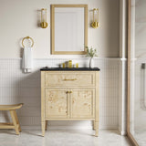 Onyx 30" Wood Bathroom Vanity in Black Burl