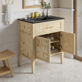 Onyx 30" Wood Bathroom Vanity in Black Burl
