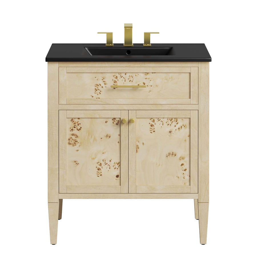 Onyx 30" Wood Bathroom Vanity in Black Burl