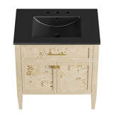 Onyx 30" Wood Bathroom Vanity in Black Burl