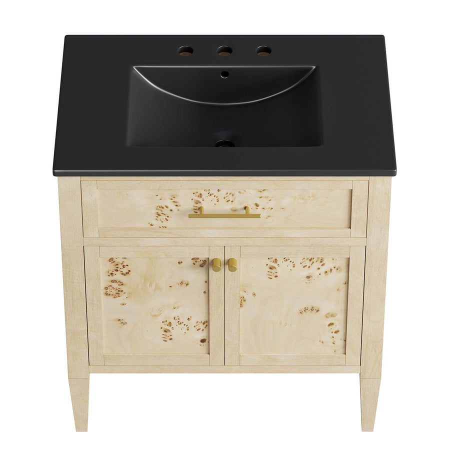 Onyx 30" Wood Bathroom Vanity in Black Burl