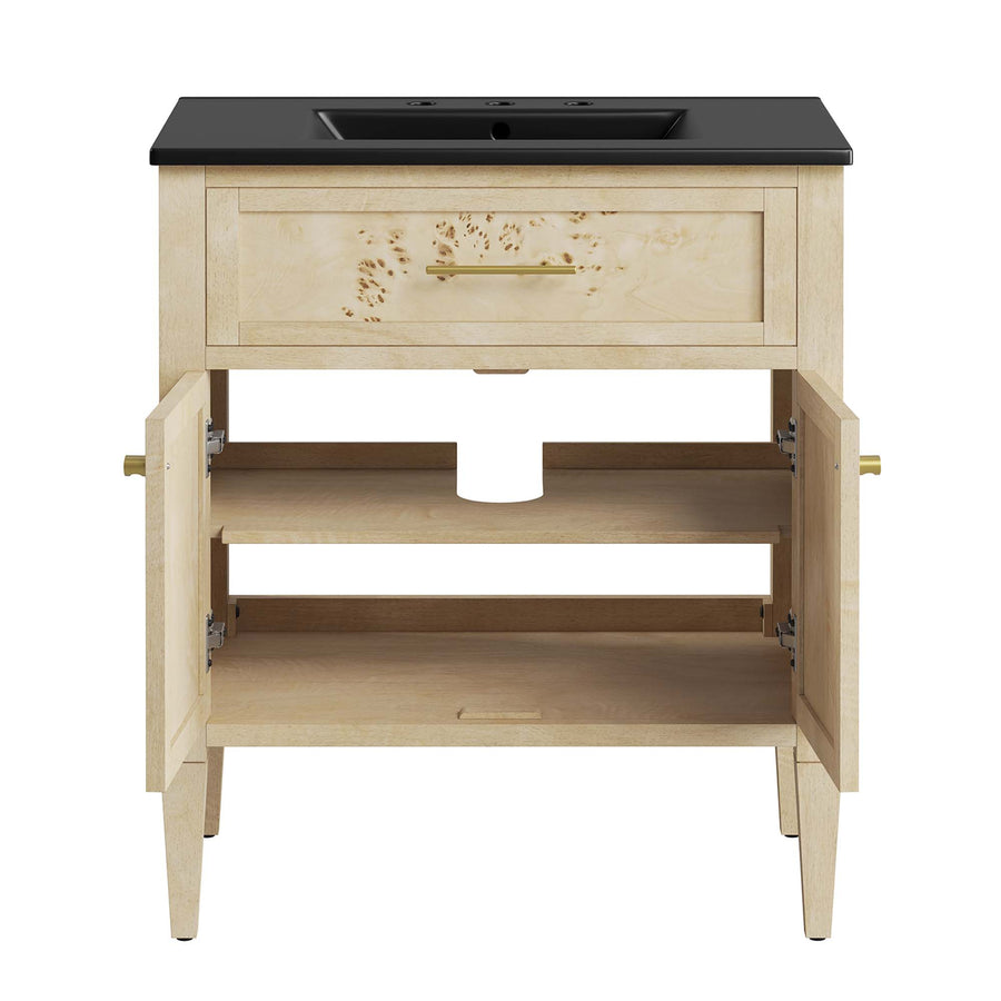 Onyx 30" Wood Bathroom Vanity in Black Burl