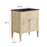 Onyx 30" Wood Bathroom Vanity in Black Burl
