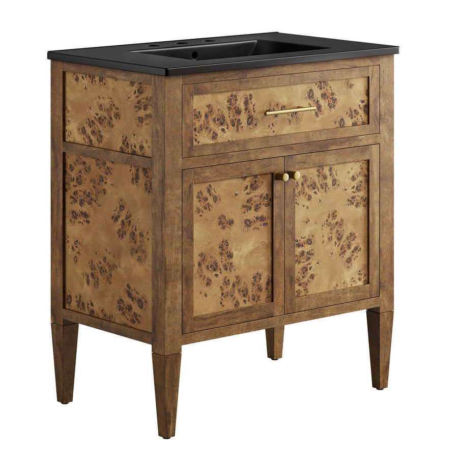 Onyx 30" Wood Bathroom Vanity in Black Brown