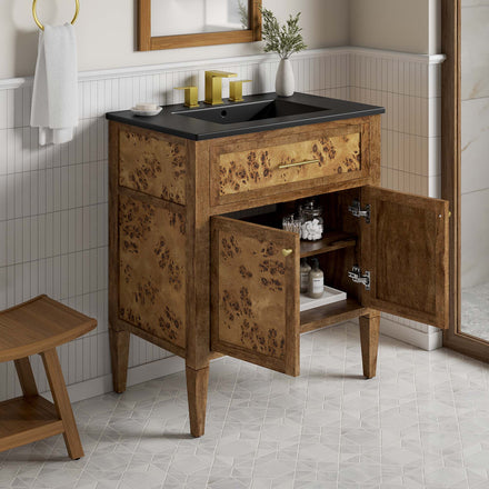 Elysian 30" Wood Bathroom Vanity in Black Brown