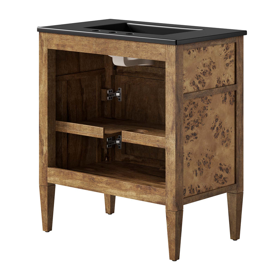 Onyx 30" Wood Bathroom Vanity in Black Brown