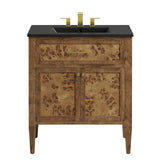 Onyx 30" Wood Bathroom Vanity in Black Brown