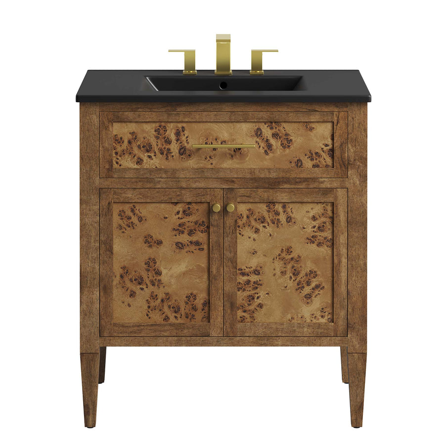 Onyx 30" Wood Bathroom Vanity in Black Brown