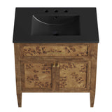 Onyx 30" Wood Bathroom Vanity in Black Brown