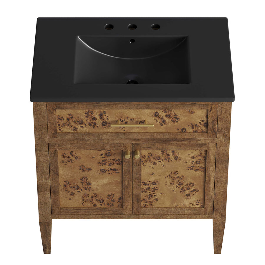 Onyx 30" Wood Bathroom Vanity in Black Brown
