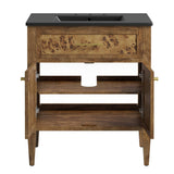 Onyx 30" Wood Bathroom Vanity in Black Brown