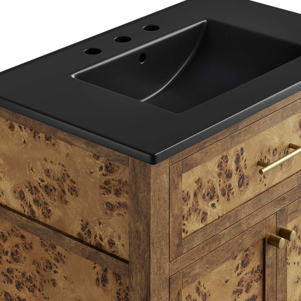 Elysian 30" Wood Bathroom Vanity in Black Brown