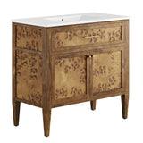 Onyx 36" Wood Bathroom Vanity in White Brown