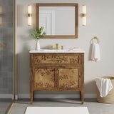 Onyx 36" Wood Bathroom Vanity in White Brown