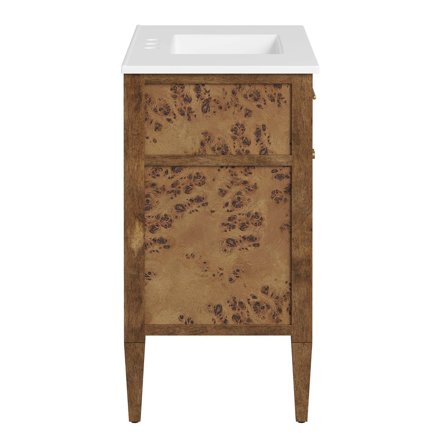 Onyx 36" Wood Bathroom Vanity in White Brown