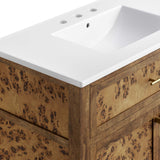 Onyx 36" Wood Bathroom Vanity in White Brown