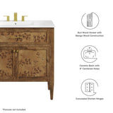 Onyx 36" Wood Bathroom Vanity in White Brown