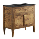 Onyx 36" Wood Bathroom Vanity in Black Brown