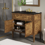 Onyx 36" Wood Bathroom Vanity in Black Brown