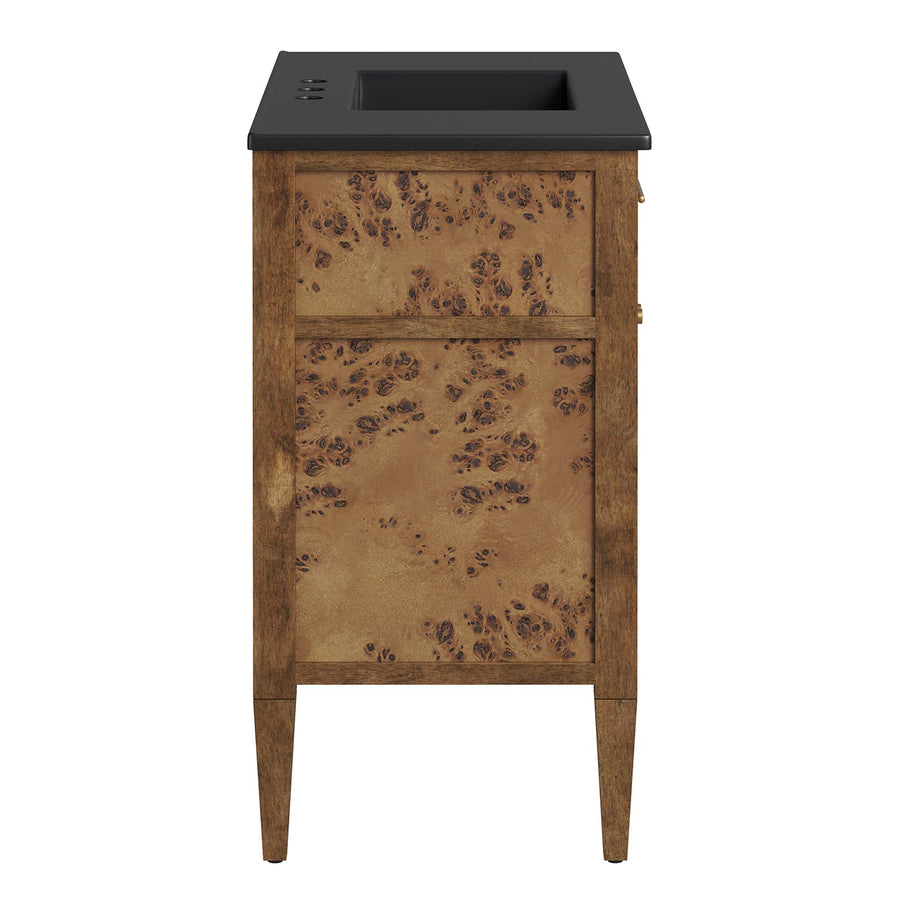Onyx 36" Wood Bathroom Vanity in Black Brown