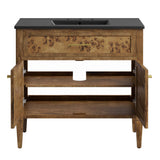 Onyx 36" Wood Bathroom Vanity in Black Brown