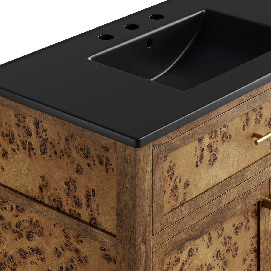 Onyx 36" Wood Bathroom Vanity in Black Brown