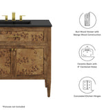 Onyx 36" Wood Bathroom Vanity in Black Brown