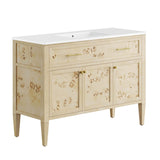 Onyx 48" Wood Single Sink Bathroom Vanity in White Burl