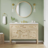 Onyx 48" Wood Single Sink Bathroom Vanity in White Burl