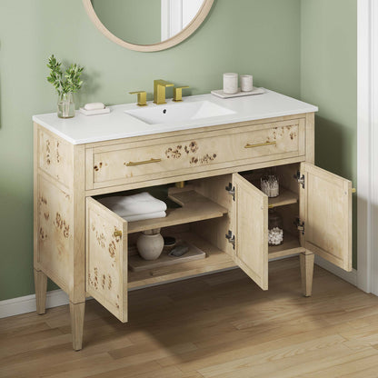 Elysian 48" Wood Single Sink Bathroom Vanity by Furniture For America