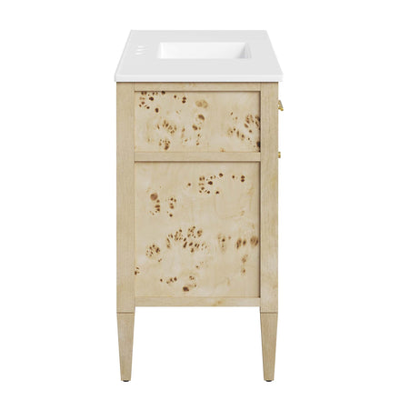 Elysian 48" Wood Single Sink Bathroom Vanity in White Burl