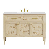 Onyx 48" Wood Single Sink Bathroom Vanity in White Burl