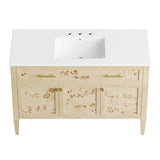 Onyx 48" Wood Single Sink Bathroom Vanity in White Burl