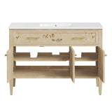 Onyx 48" Wood Single Sink Bathroom Vanity in White Burl