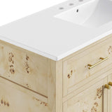 Onyx 48" Wood Single Sink Bathroom Vanity in White Burl