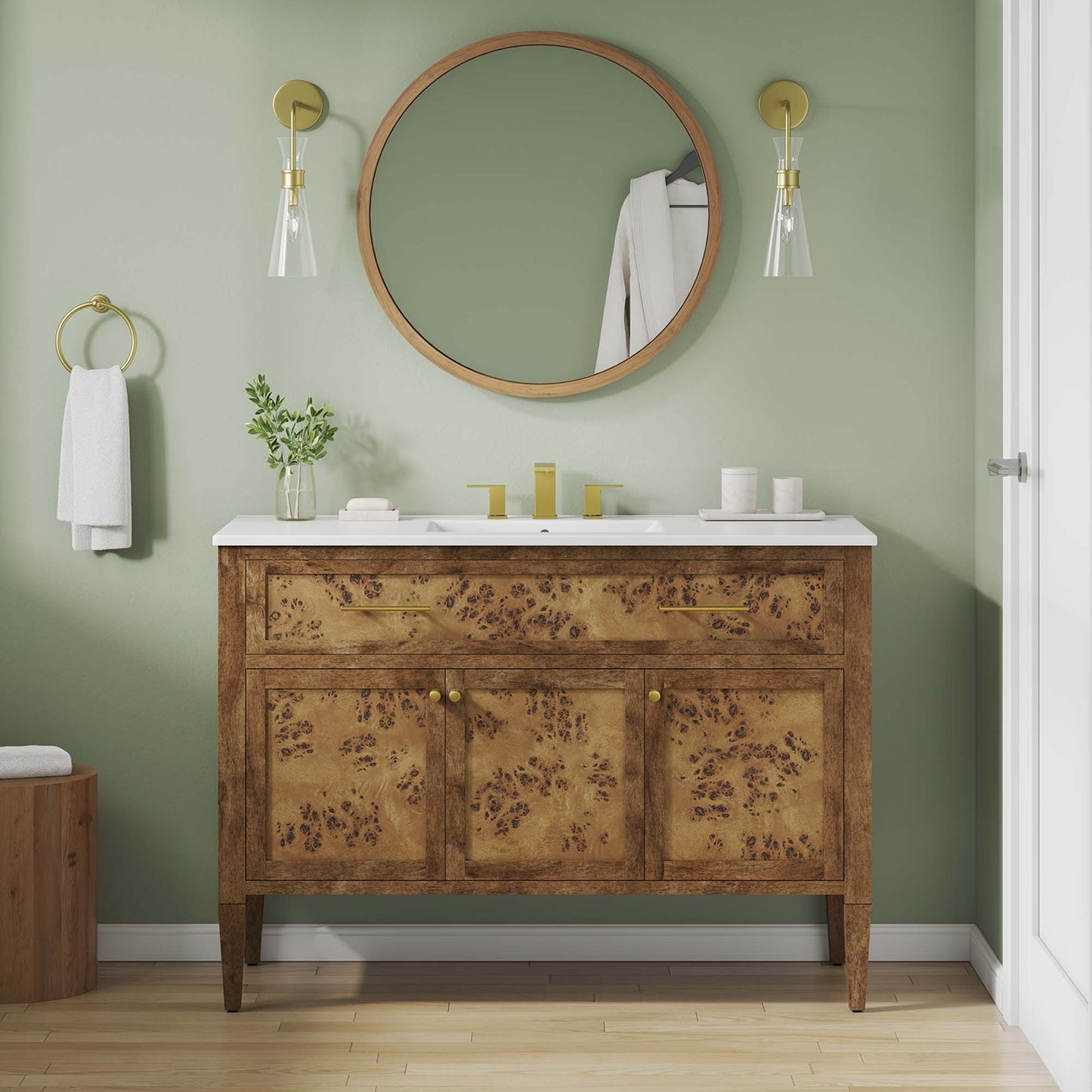 Elysian 48" Wood Single Sink Bathroom Vanity by Furniture For America