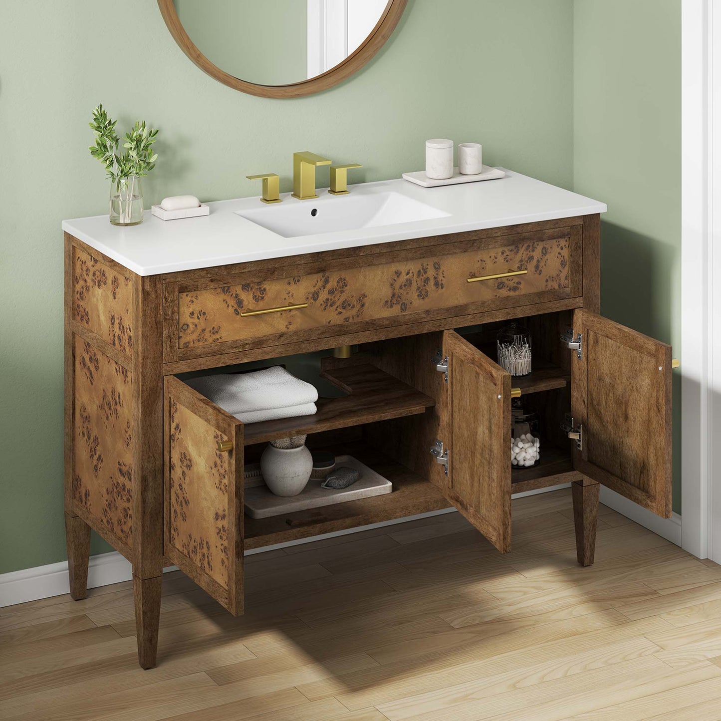Elysian 48" Wood Single Sink Bathroom Vanity by Furniture For America