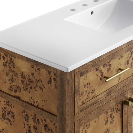 Elysian 48" Wood Single Sink Bathroom Vanity in White Brown