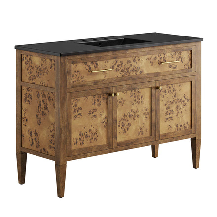 Elysian 48" Wood Single Sink Bathroom Vanity in Black Brown
