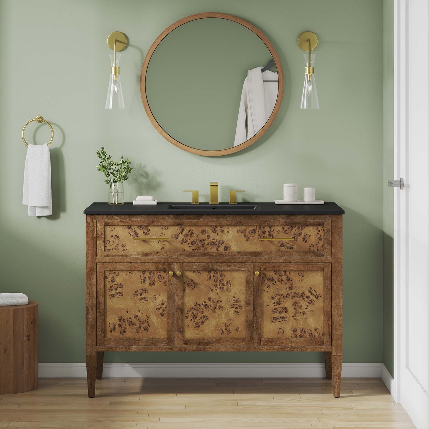 Elysian 48" Wood Single Sink Bathroom Vanity by Furniture For America